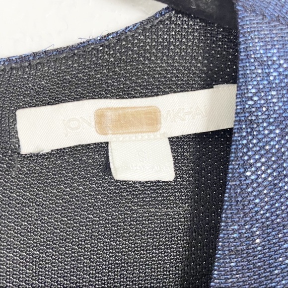 Jonathan Simkhai Metallic Long Sleeve Mini Dress Blue Cocktail Evening Party - Picture 8 of 9